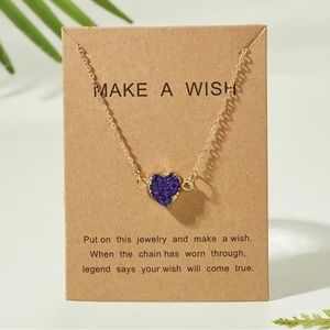 🆕 Purple Druzy Crystal Heart Necklace